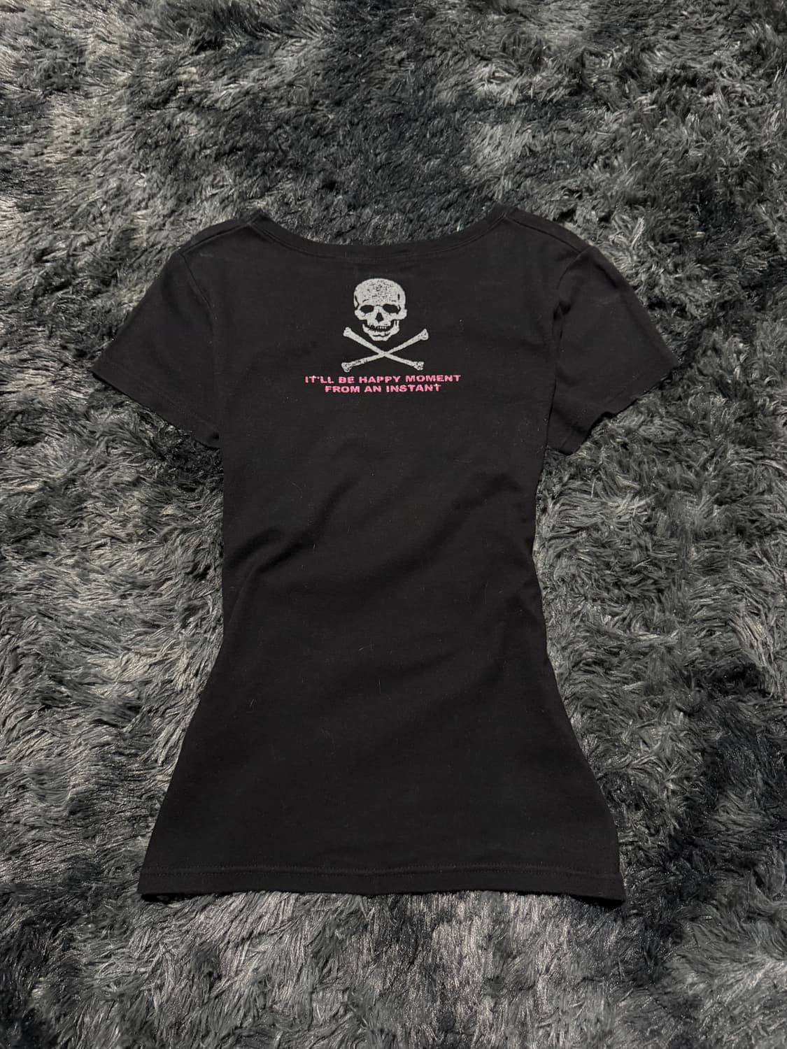 핑크레터링&해골프린팅 펑크St 반팔 상품이미지6