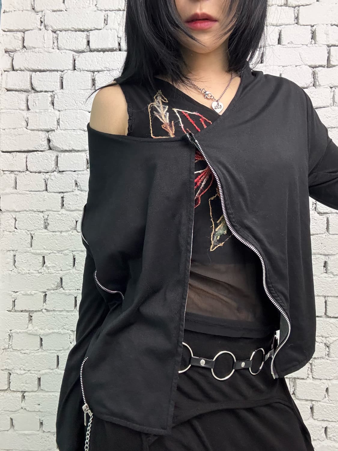 Obsidian Asym Layered Zip-up 상품이미지3