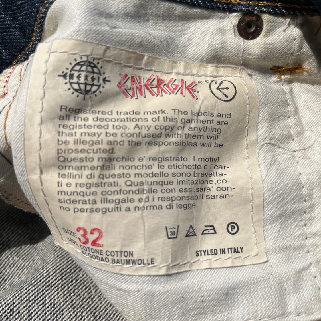 90s Energie jean (Italy)빈티지 데님(실측확인) 상품이미지4