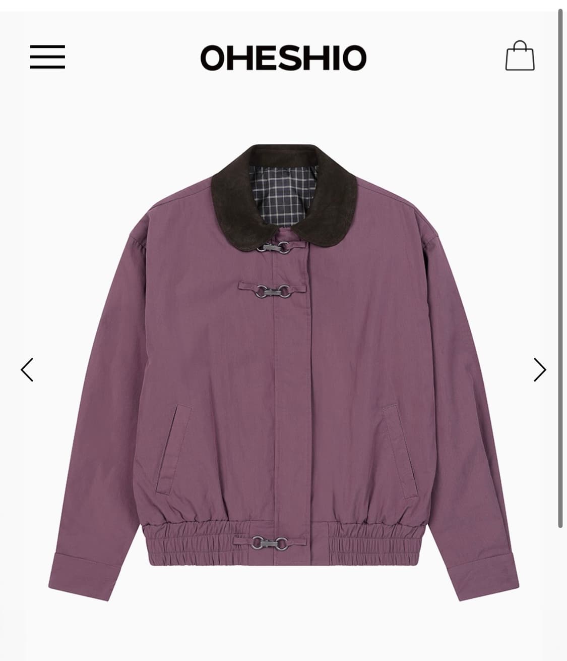 오헤시오 부클 봄버 자켓 와인 상품이미지1