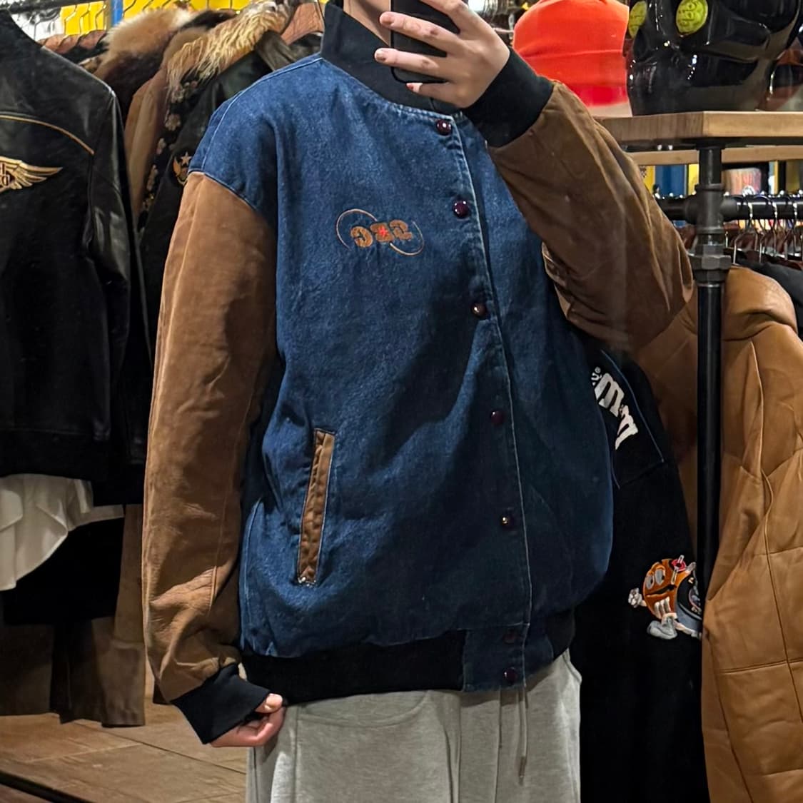 [HI] VTG 데님바시티자켓 진청&브라운 상품이미지4