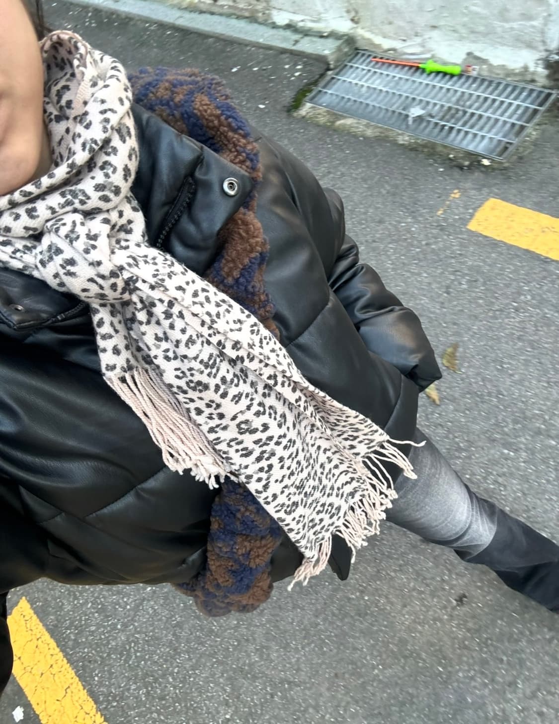 대장급 핑크 호피 목도리  상품이미지1