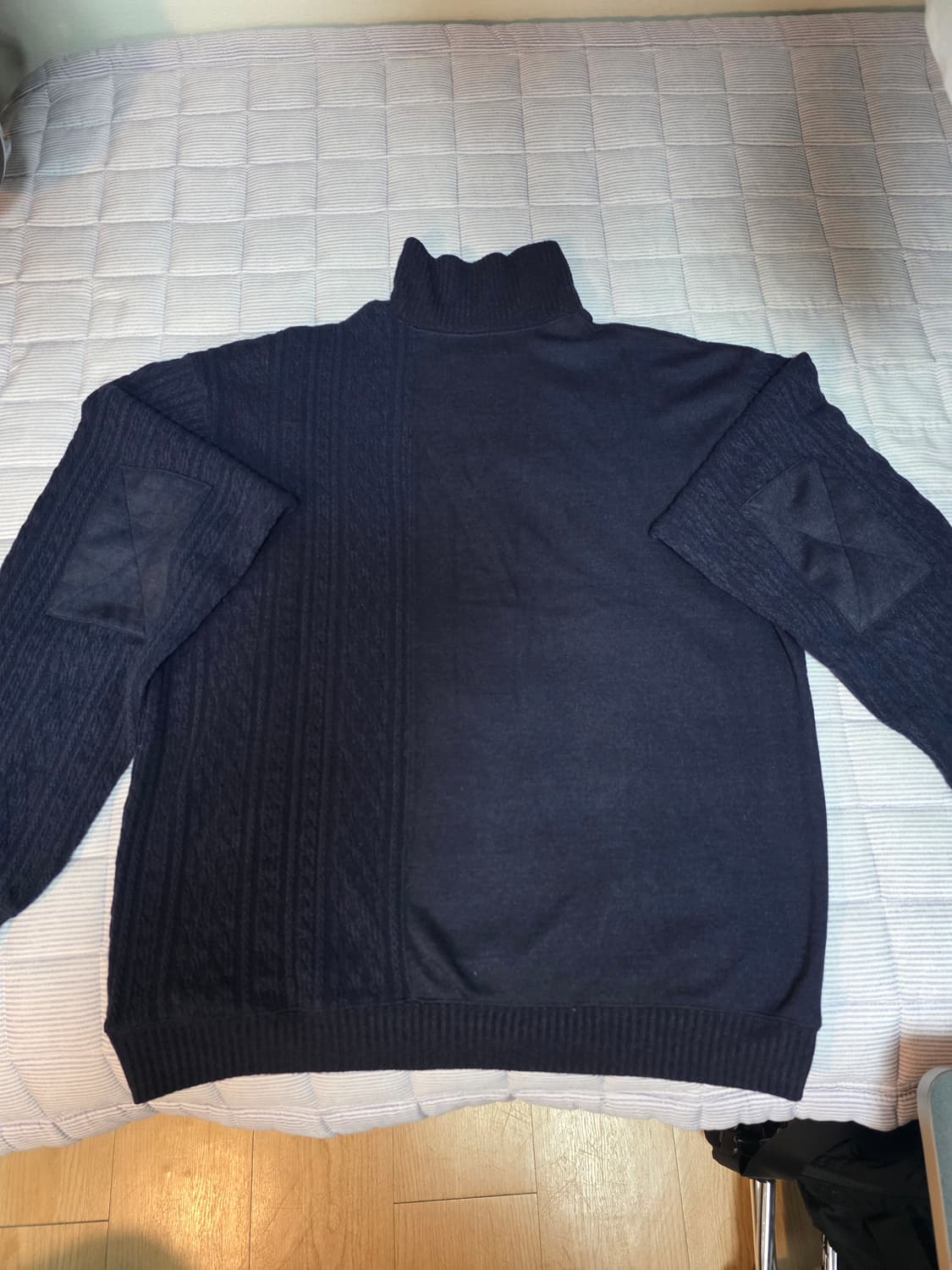 아워셀브스 파인 울 집업 니트 다크 네이비 2 상품이미지3