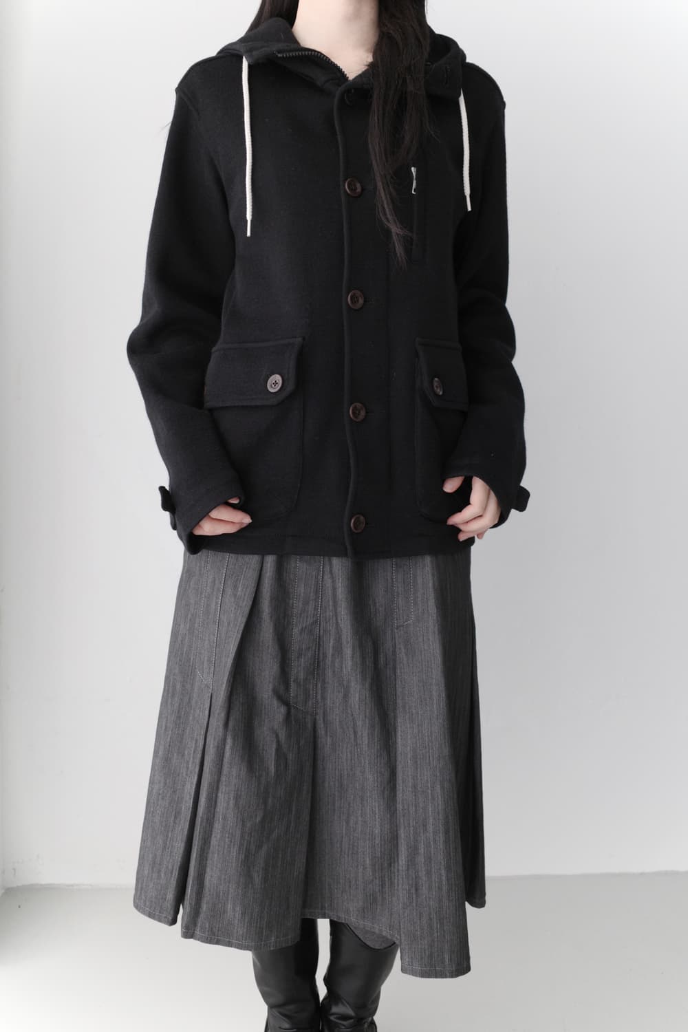 monkey time) button hoodie coat  상품이미지5