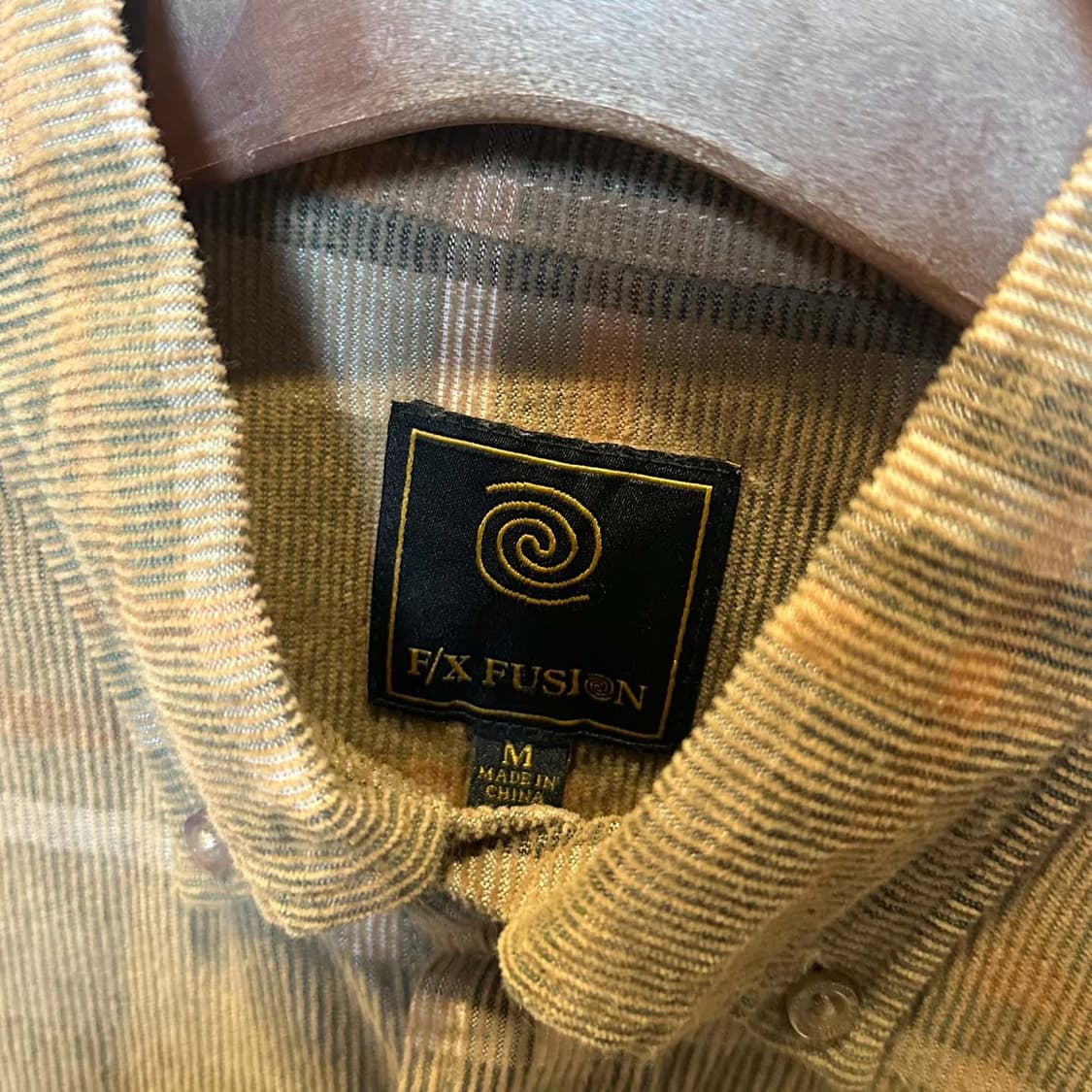 USA VINTAGE 코듀로이 긴팔 셔츠 체크 패턴 투포켓 디테일 브라운 상품이미지6