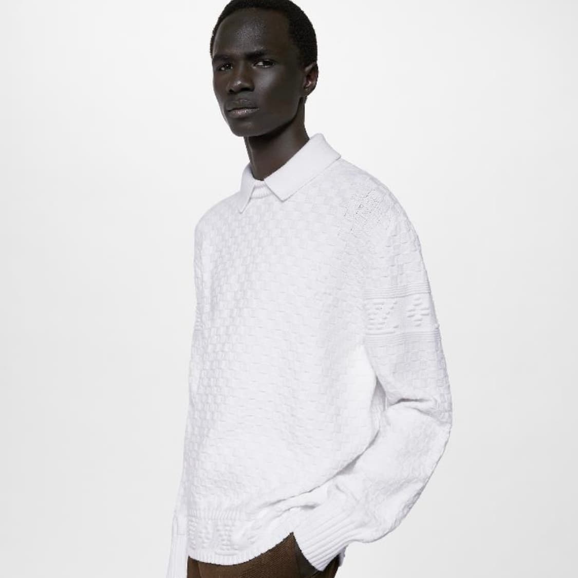 [S+급/2XL] 루이비통 다미에 풀 오버 니트 화이트 상품이미지7