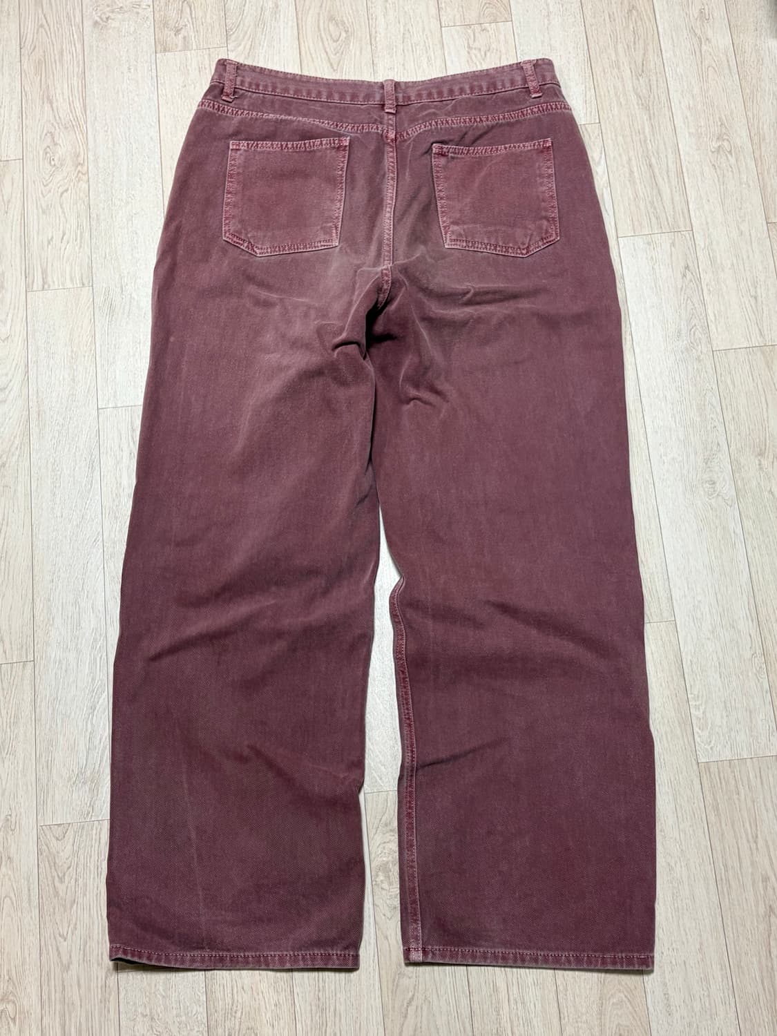 [XL] 인템포무드 어글리 다잉 컬러 데님 버건디 상품이미지3