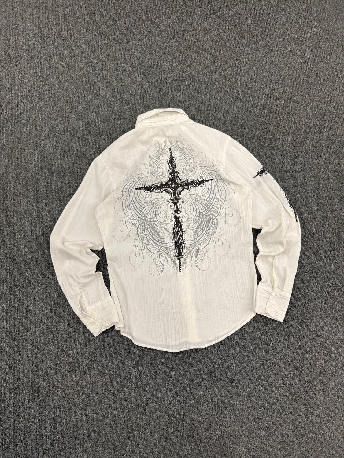 S)Pop Icon 빈티지 자수 프린팅 긴팔셔츠 상품이미지5