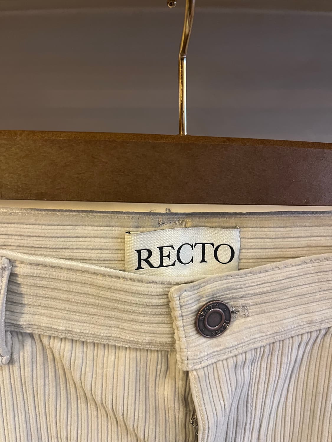 렉토 코듀로이 플레어팬츠 아이보리 상품이미지2