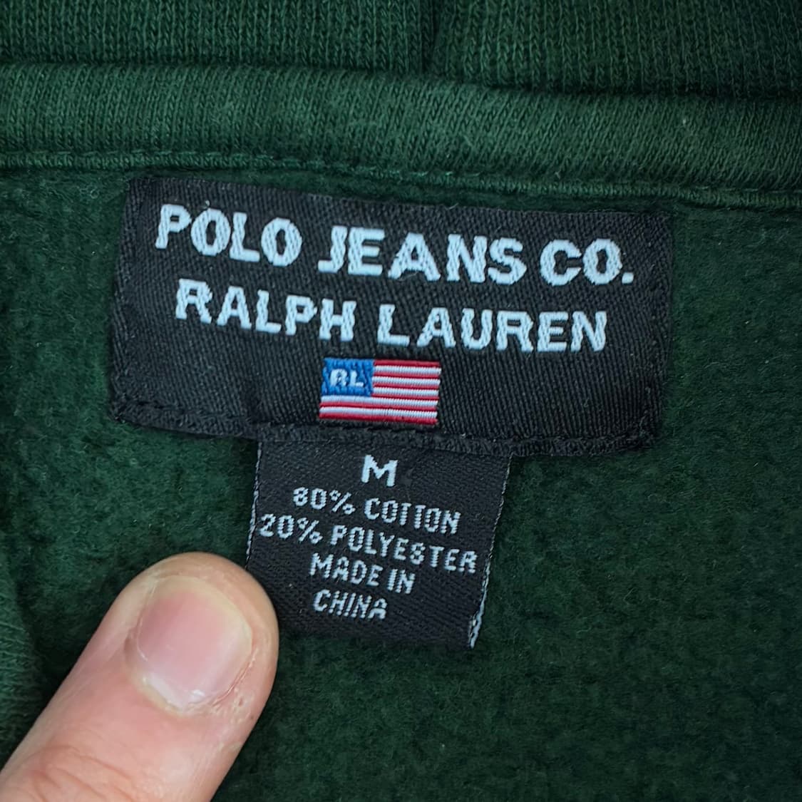 Polo  폴로 랄프로렌 진스 90,s 스팰 자수 그린 후드티 상품이미지4