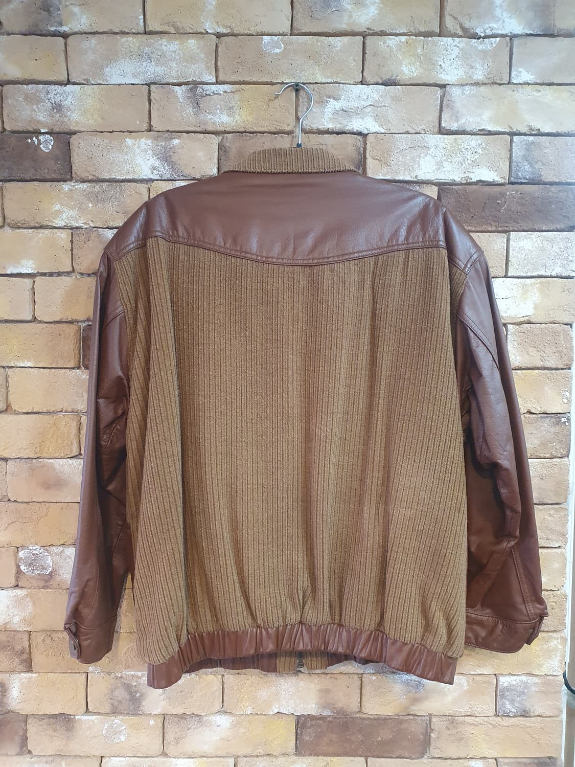 MANI 가죽 패치워크 자켓 브라운 상품이미지2