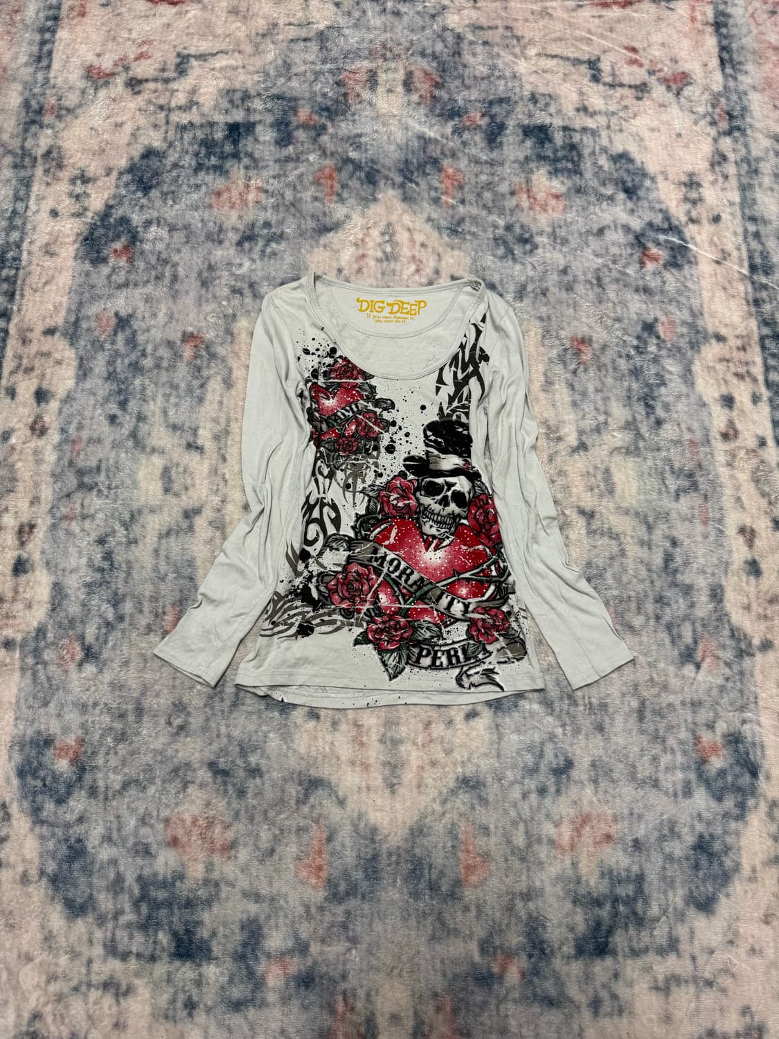 Dig deep 00s tattoo skull cut sew    상품이미지2