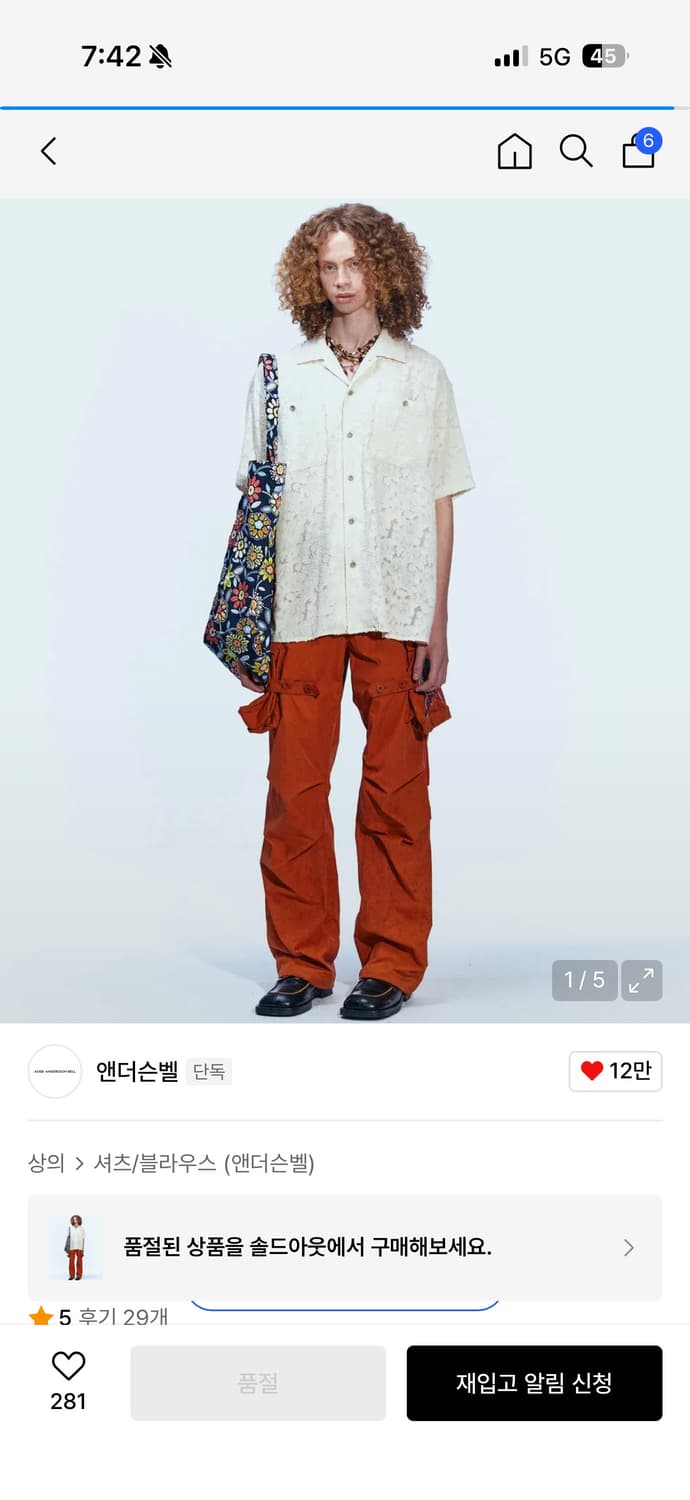 Andersson Bell 엔더슨벨 / 발리 시어 오픈 칼라 셔츠 상품이미지2