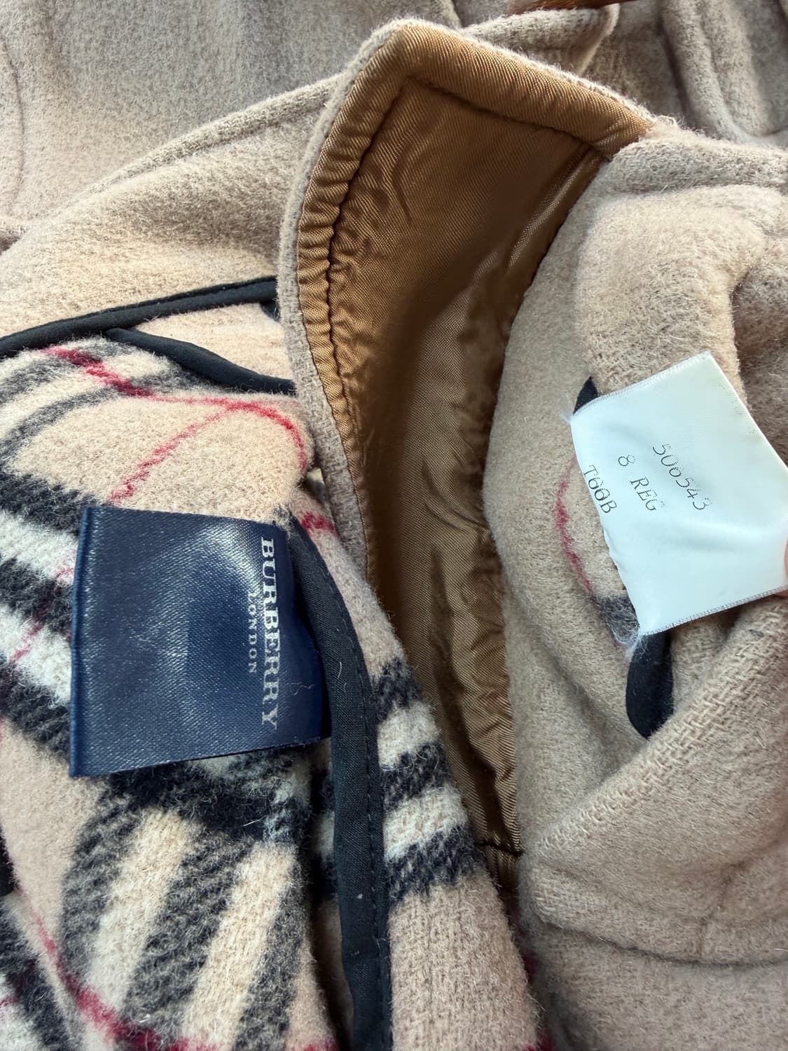 55~66/ 버버리 노바체크 포인트 떡볶이 울코트 상품이미지9