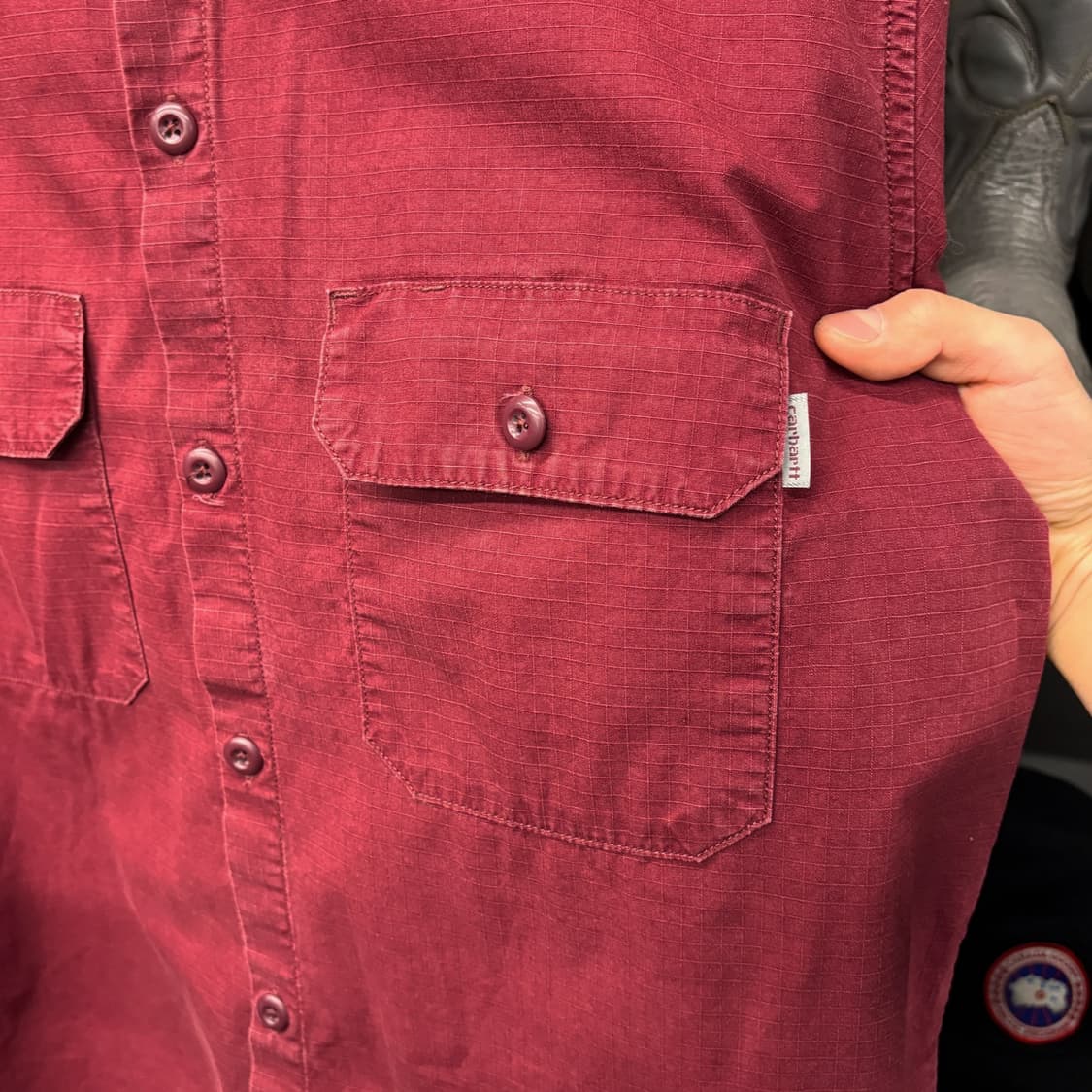 칼하트WIP 클래식 워크 헤비코튼 립스탑 미션셔츠 플랩포켓 N654 상품이미지5