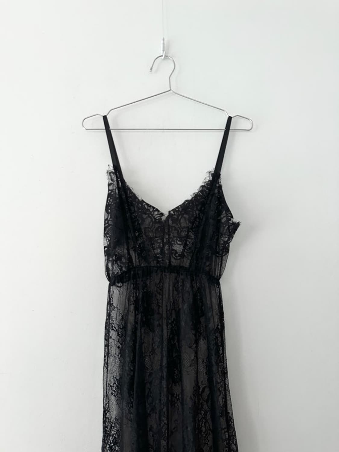 Lace camisole sleeveless ops / black 상품이미지3