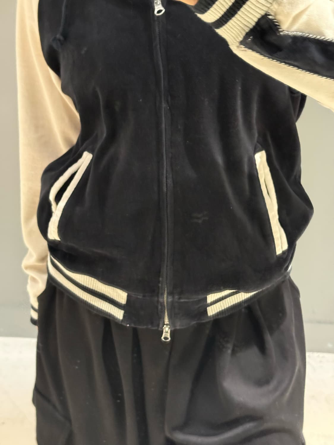 raglan 2-way velvet hood zip-up 상품이미지3