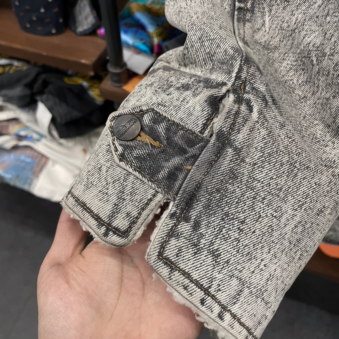 90s 랭글러 쉐르파 웨스턴 카우보이 데님 코트 자켓 상품이미지7