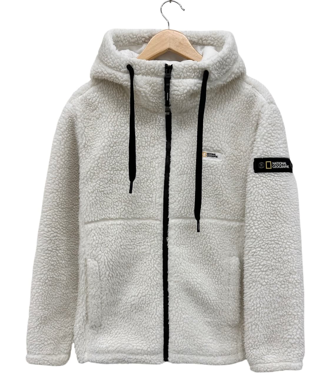 내셔널지오그래픽 플리스 후리스 후드집업 화이트 (S) 상품이미지1