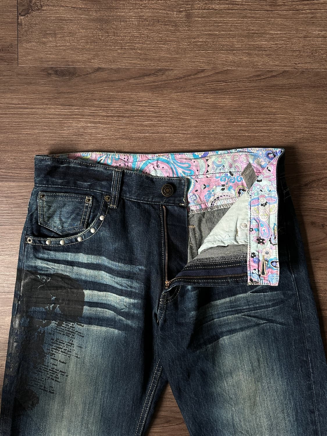 Oririn 섀도우 스터드 스트레이트 진 상품이미지8