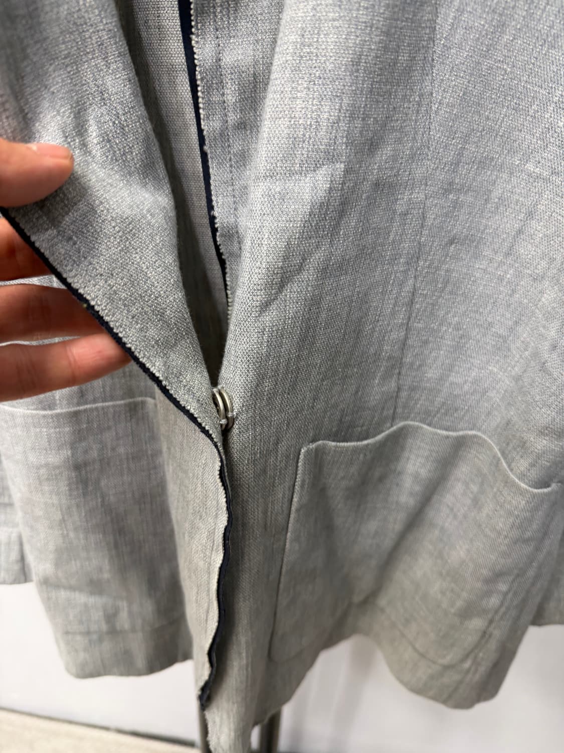 정품) SYSTEM 시스템 루즈핏 회색 린넨 자켓 82 상품이미지4