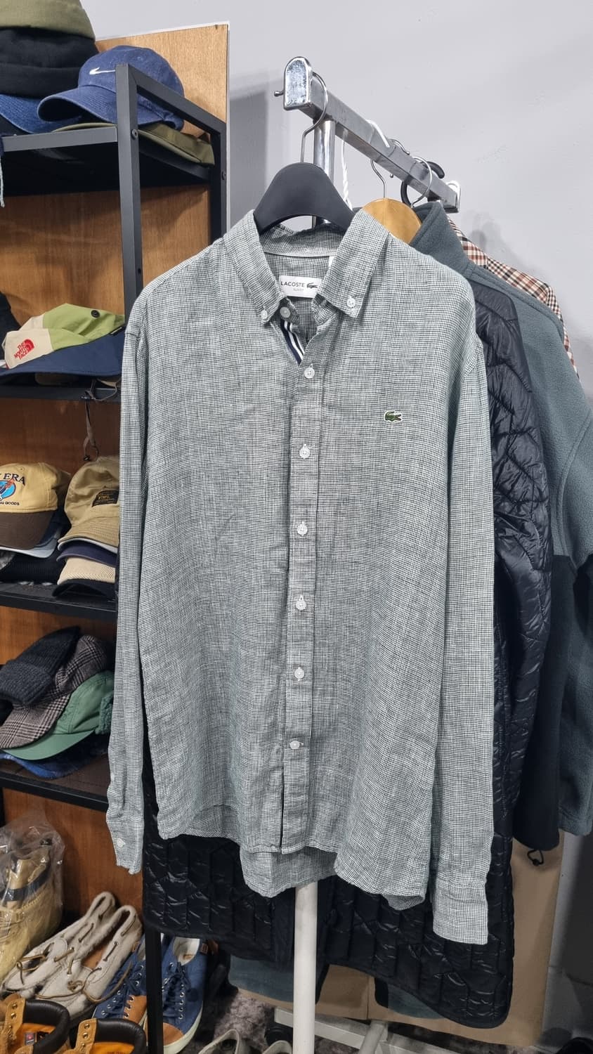 LACOSTE (라코스테) 100% 리넨 여름 체크셔츠 100사이즈 상품이미지2