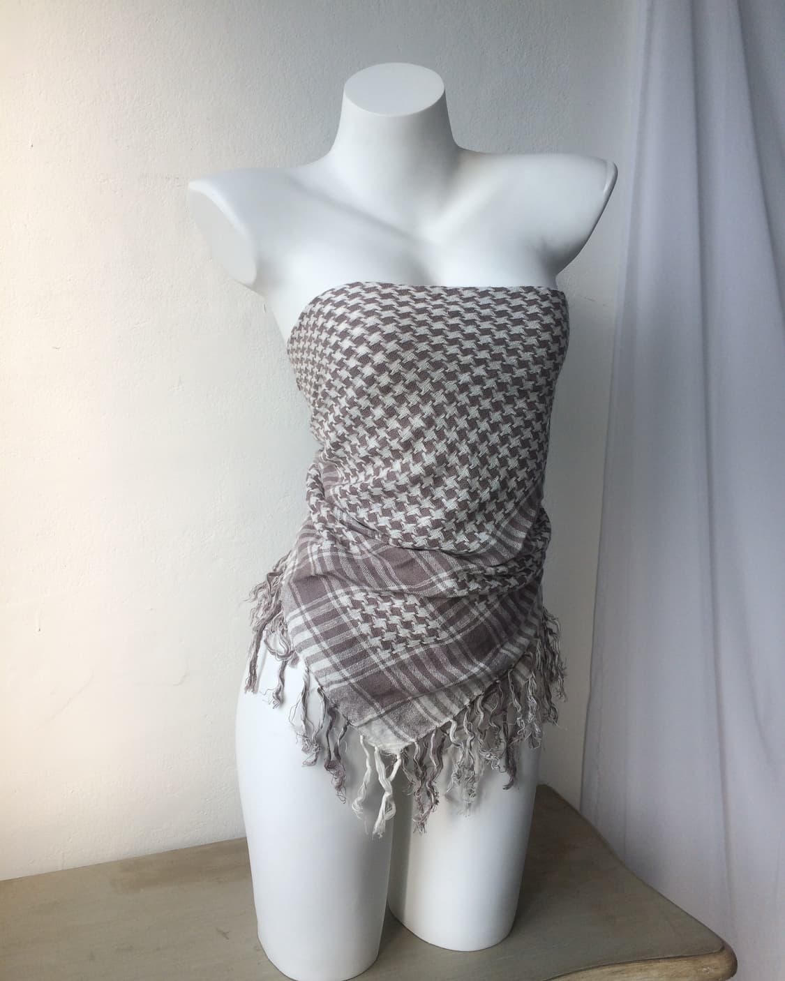pattern fringe scarf 상품이미지5