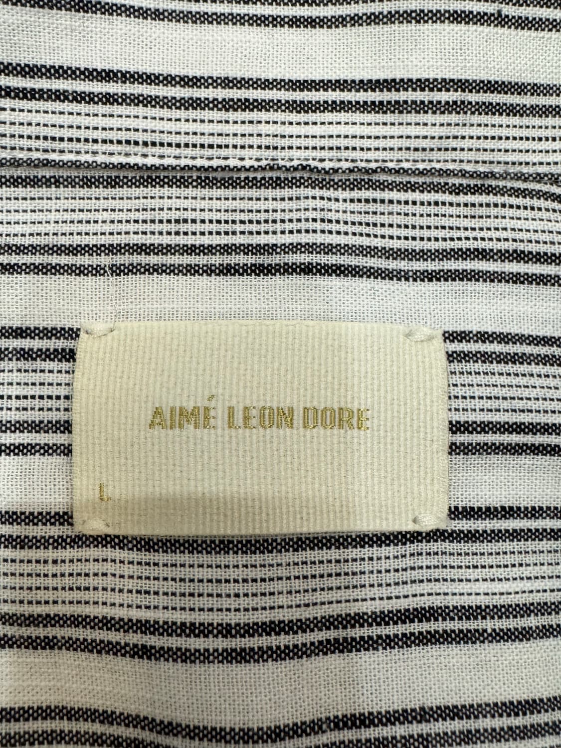 [L] 에임 레온 도르 오픈카라 스트라이프 셔츠 상품이미지3