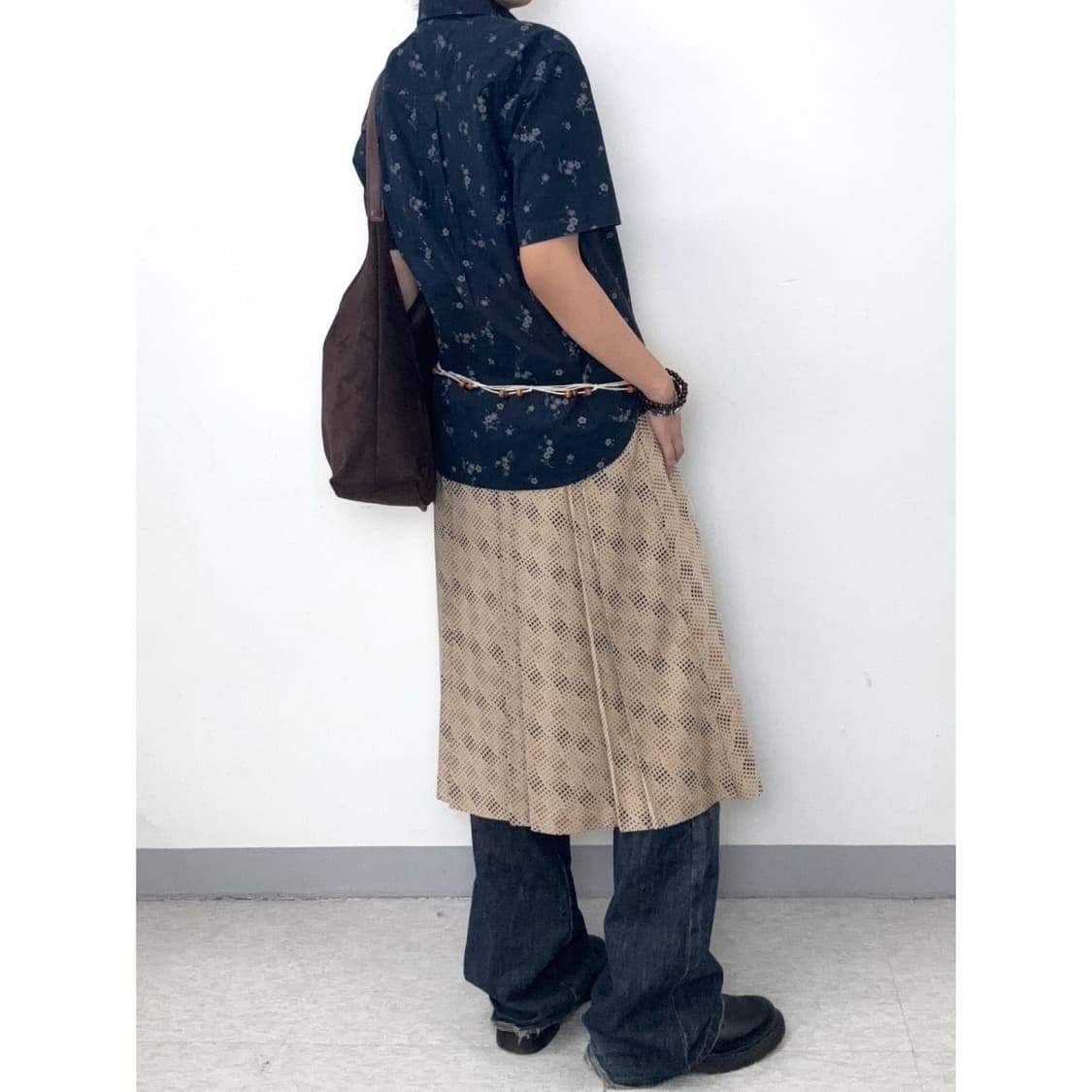 빈티지 네이비 플로럴 셔츠 상품이미지4