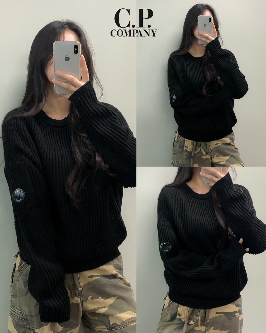 C.P company 씨피컴퍼니 메리노울 렌즈 패치 니트  상품이미지1