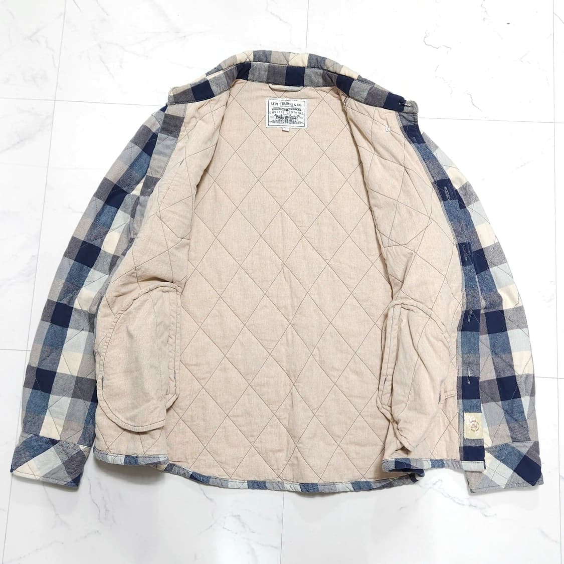 100)LEVIS 리바이스 퀼팅 체크 자켓 봄가을 상품이미지5