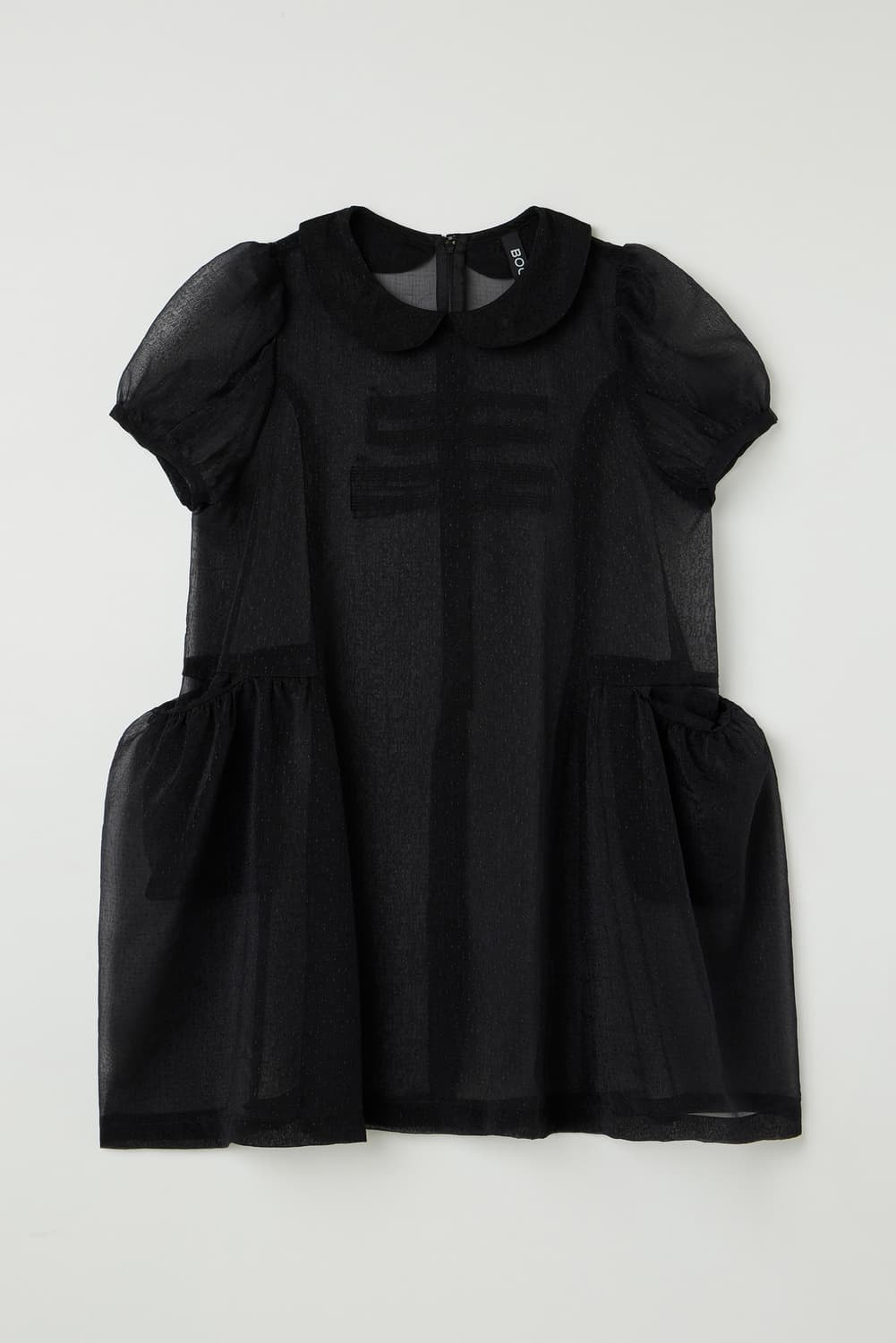 (새상품)복복 bocbok 블랙 시스루 원피스 블라우스 음표 악기 상품이미지2