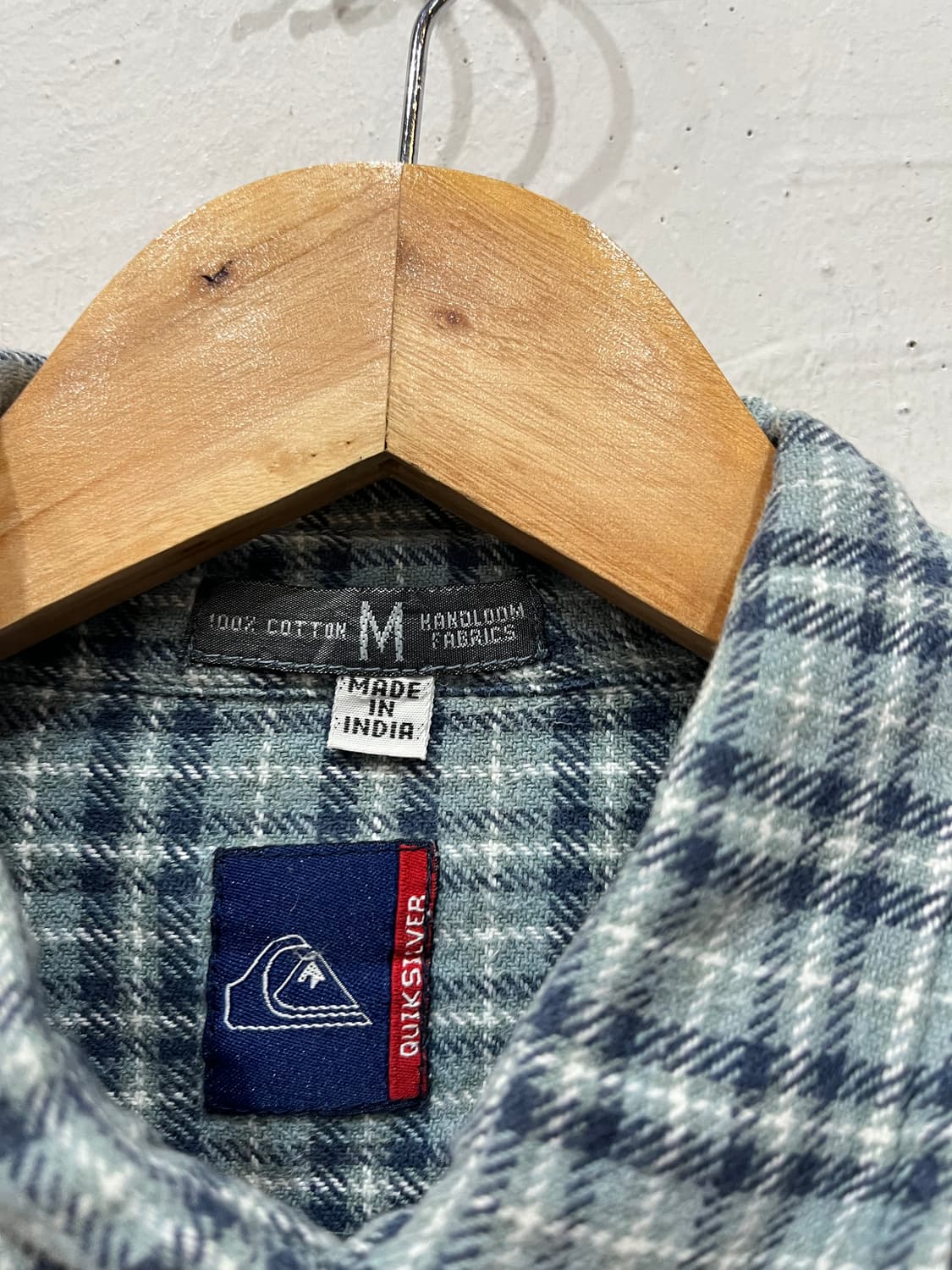 빈티지 퀵실버 플란넬 체크 셔츠 Made in INDIA 상품이미지7