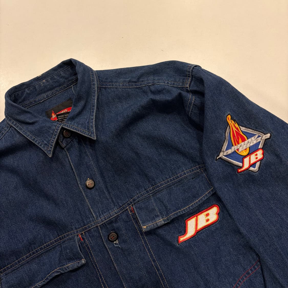 [XL] Johnny Blaze 데님 셔츠 남방 JB로고 B492 상품이미지3