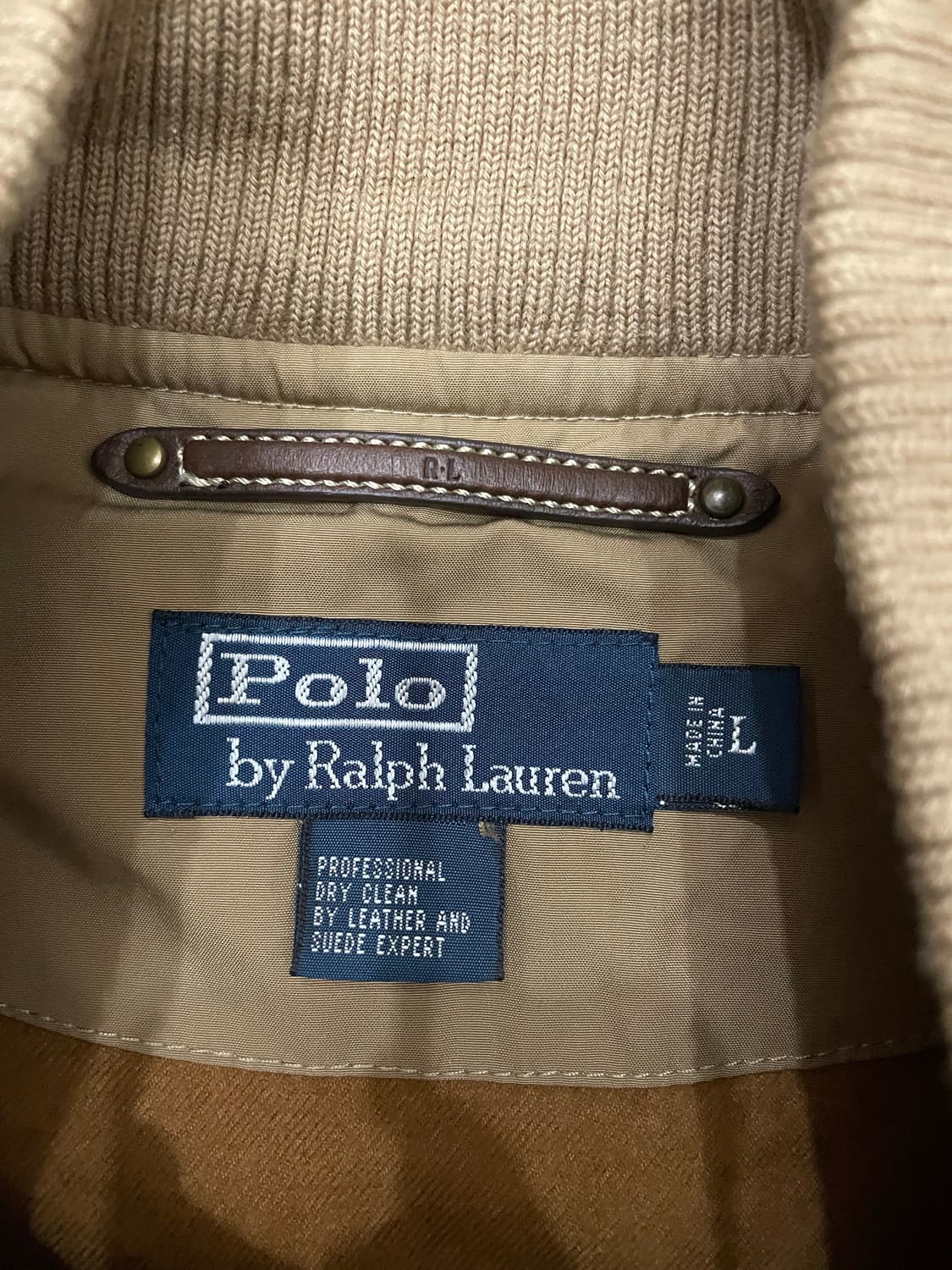 폴로 랄프로렌 가죽 트림 퀼트 베스트 베이지 상품이미지7