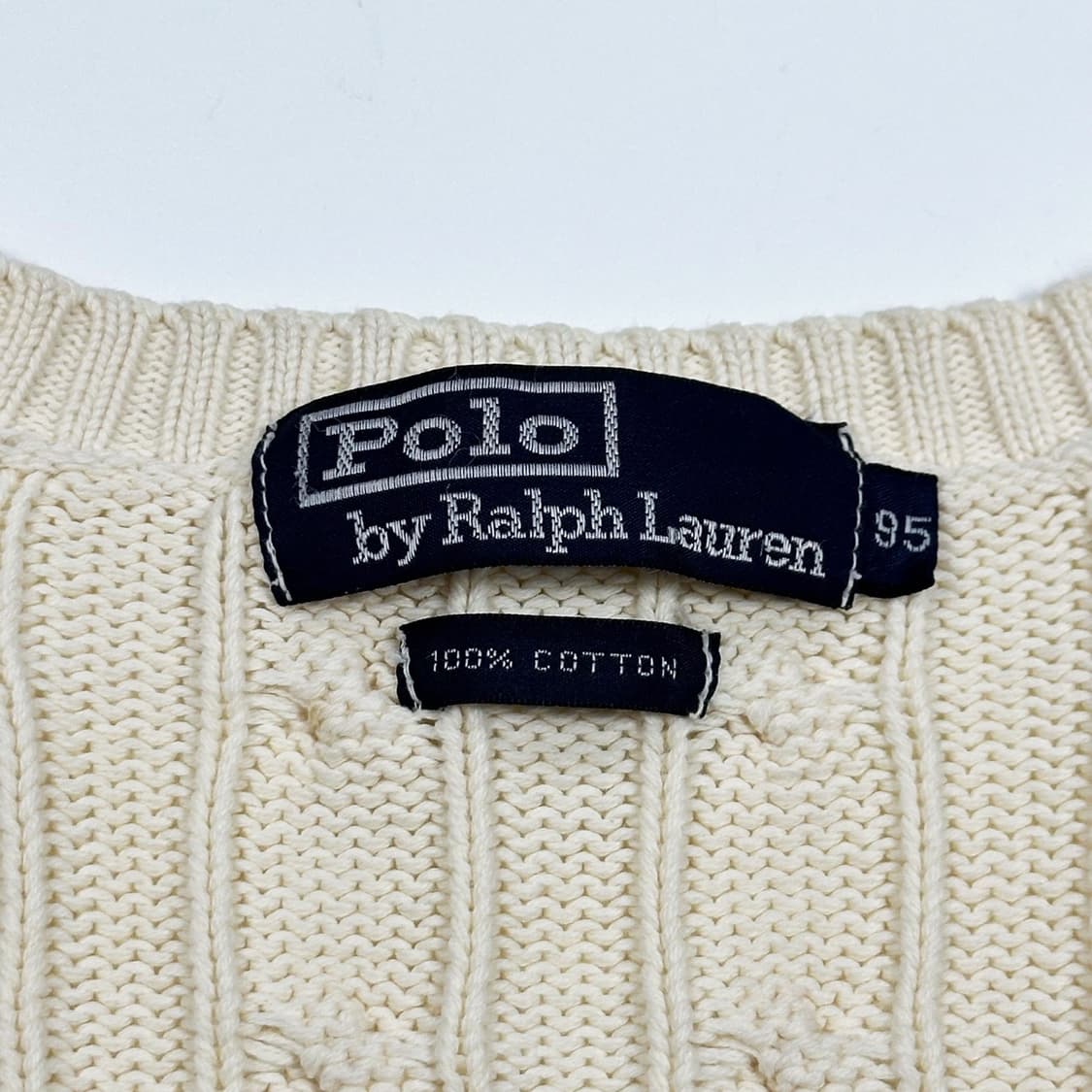 폴로 랄프로렌 클래식 아이보리 케이블 니트 (M) 상품이미지6