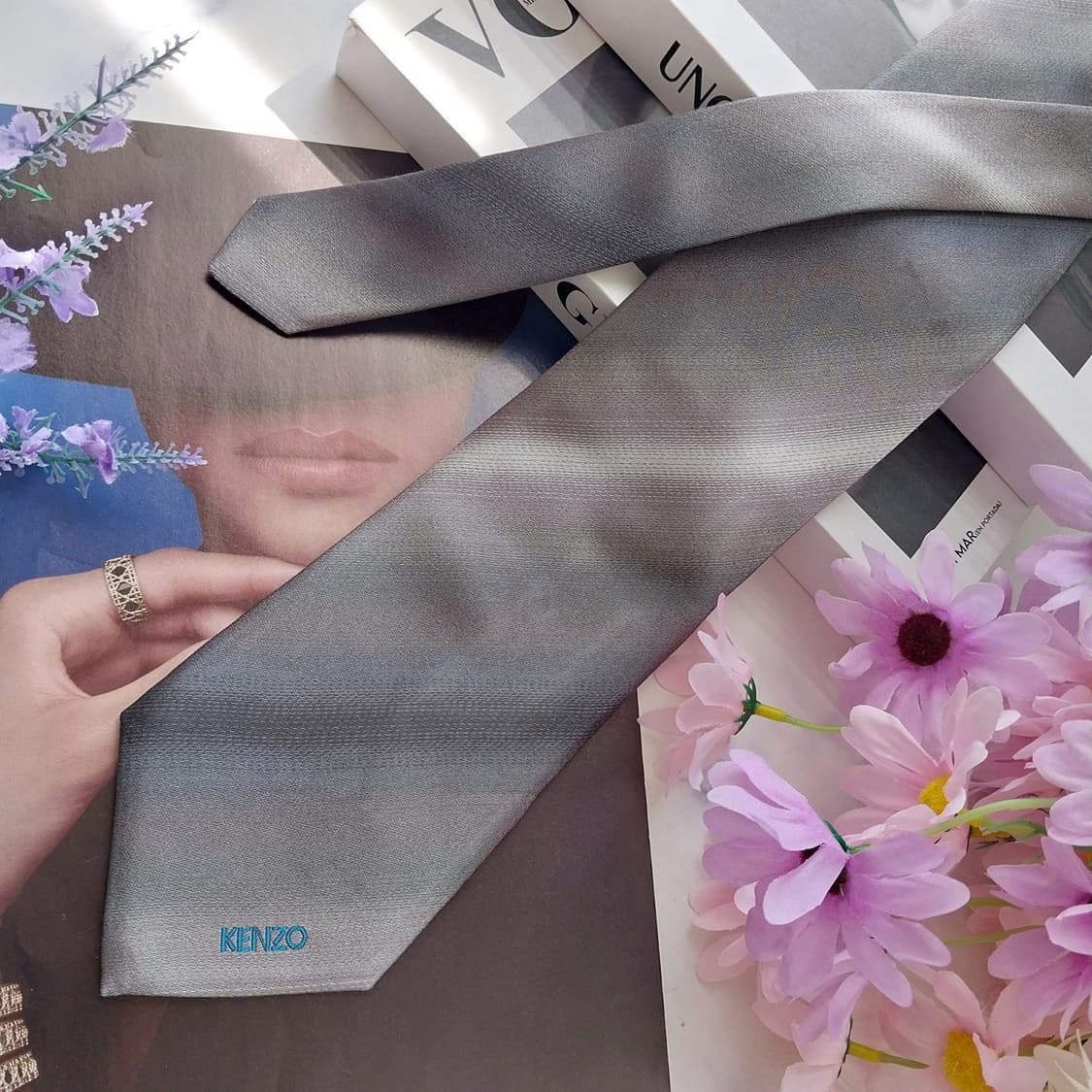KENZO 겐조 넥타이 그레이 A+~A등급  9.2cm  K2603 상품이미지3