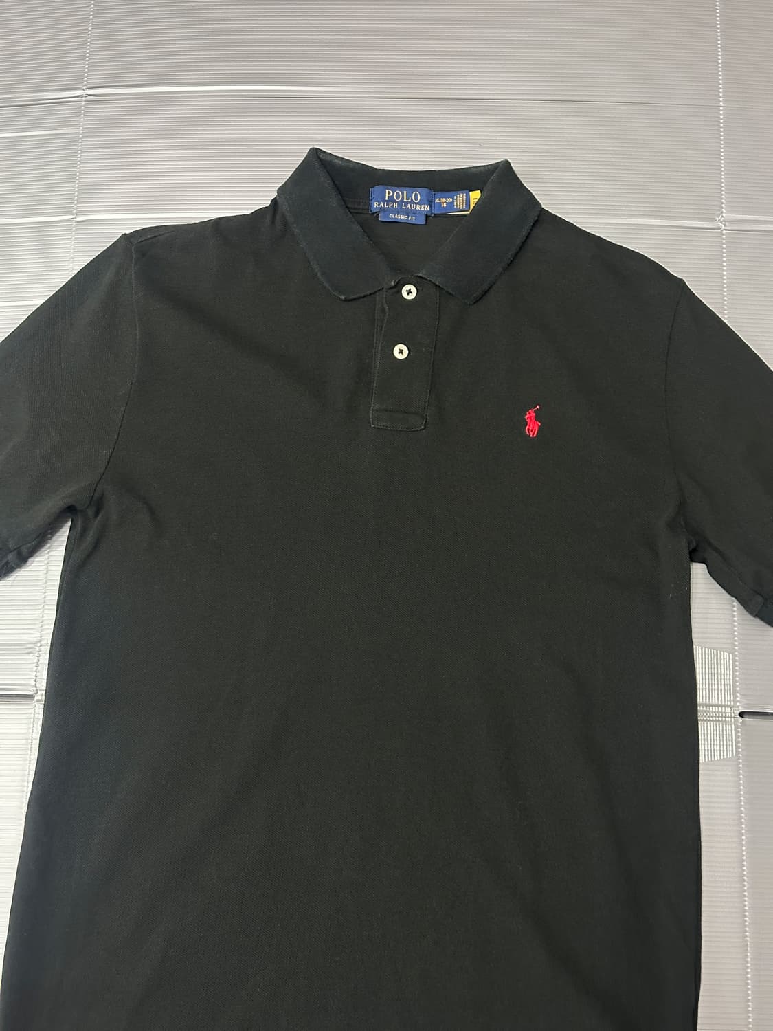 폴로 랄프로렌 클래식핏 반팔 카라티 블랙 XL(18-20) 상품이미지2