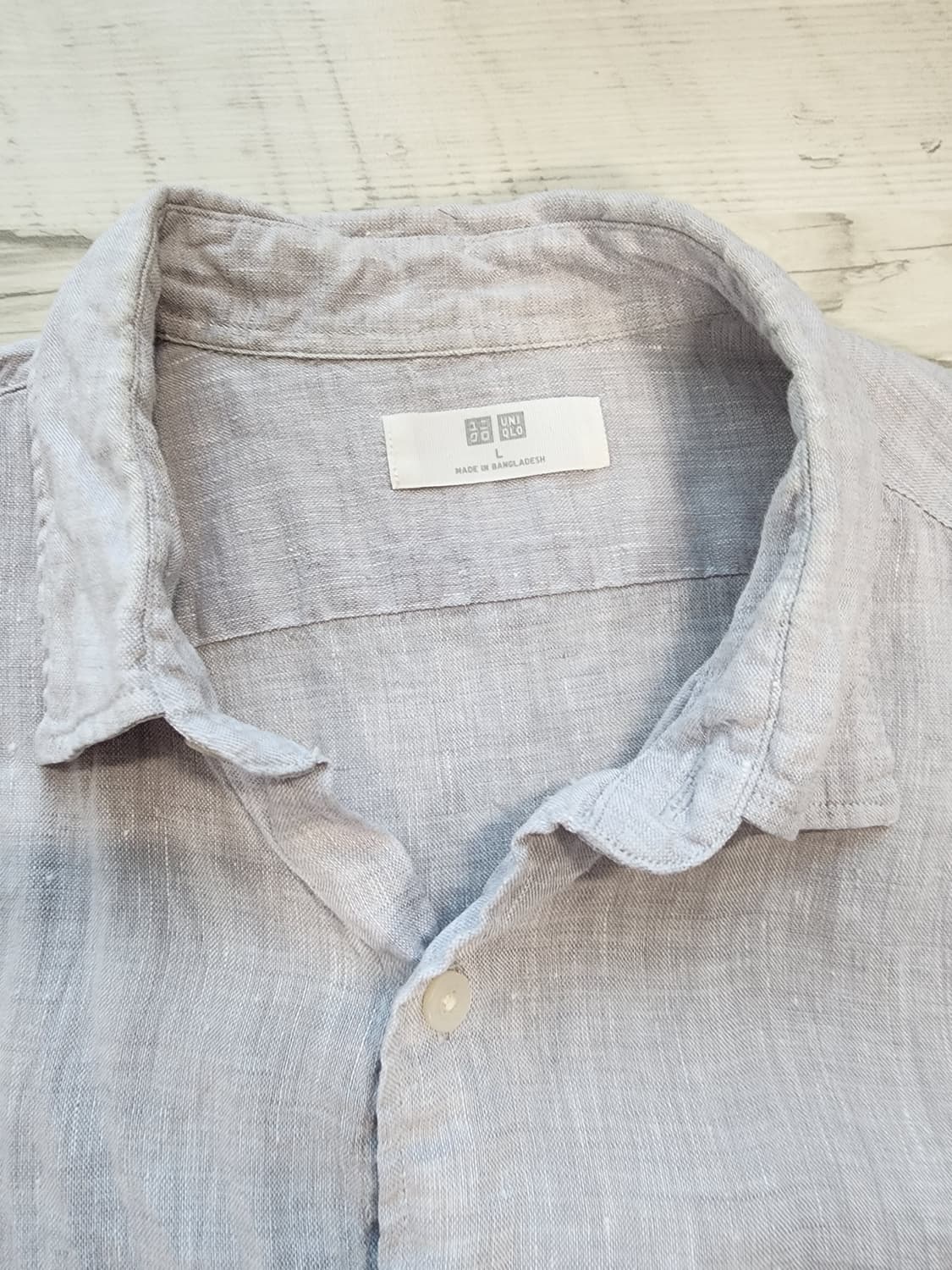 UNIQLO 유니클로 마100% 남방 팜. L(100~103) 린넨 셔츠 상품이미지5