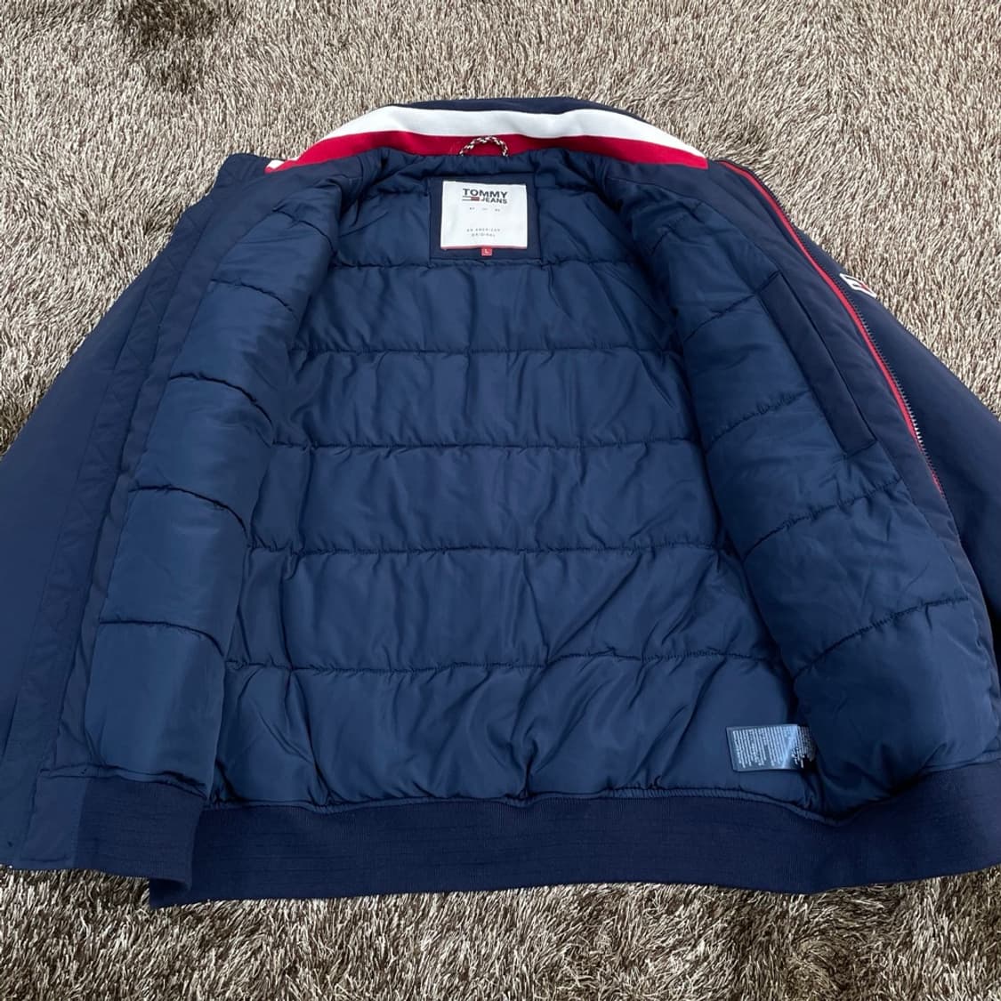 타미진스 TOMMY JEANS 네이비 클래식 플래그 블루종 점퍼 L 상품이미지4