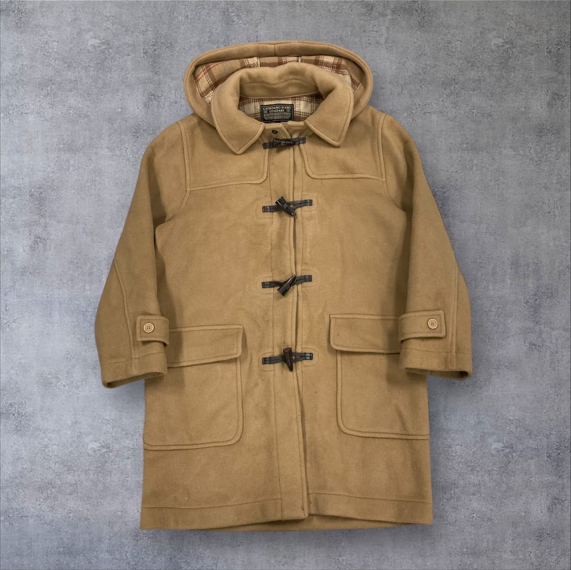 지오다노 베이지 컬러 더플 코트 상품이미지1