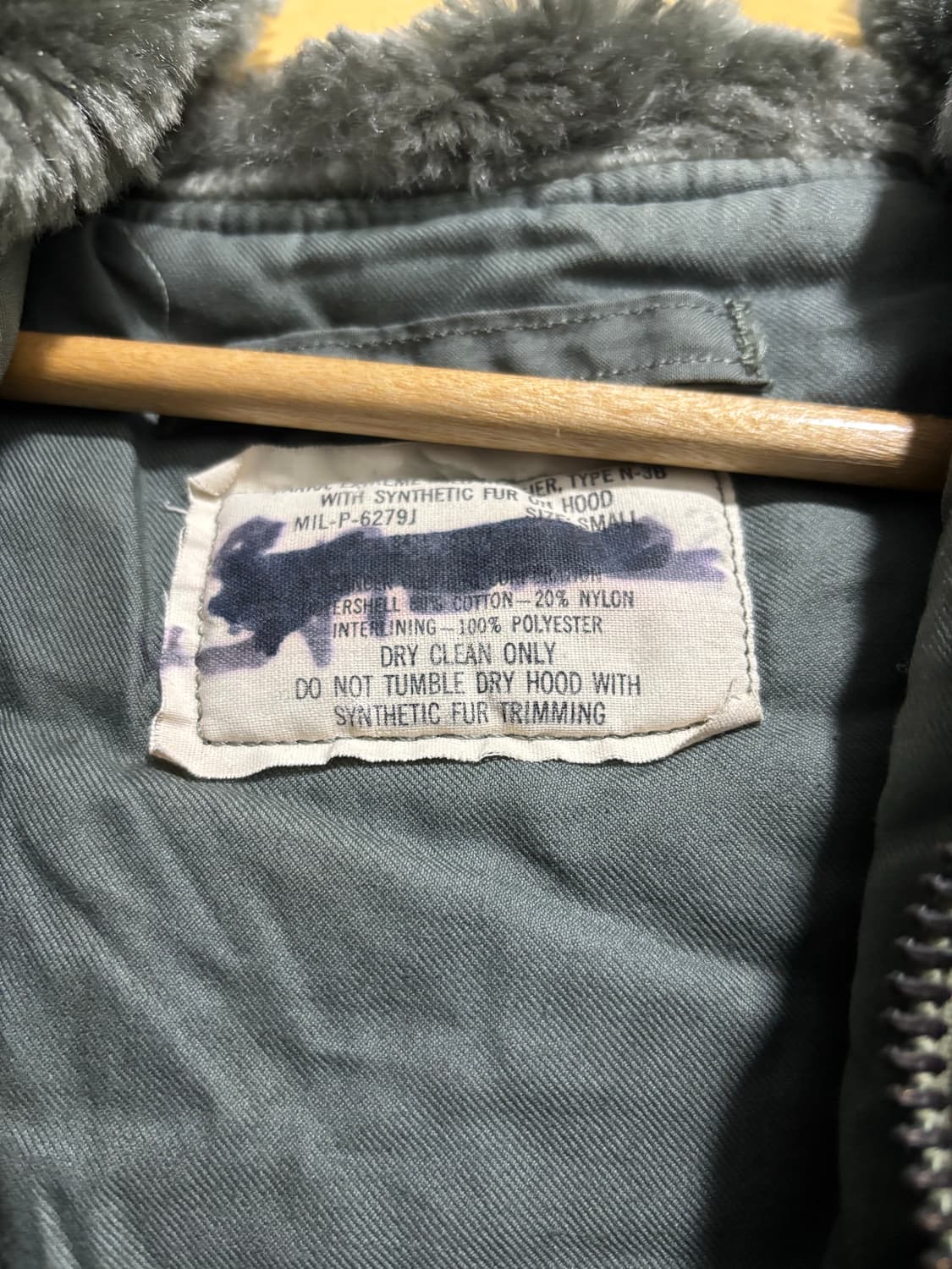 N3B 파카 오리지널 스몰 상품이미지4