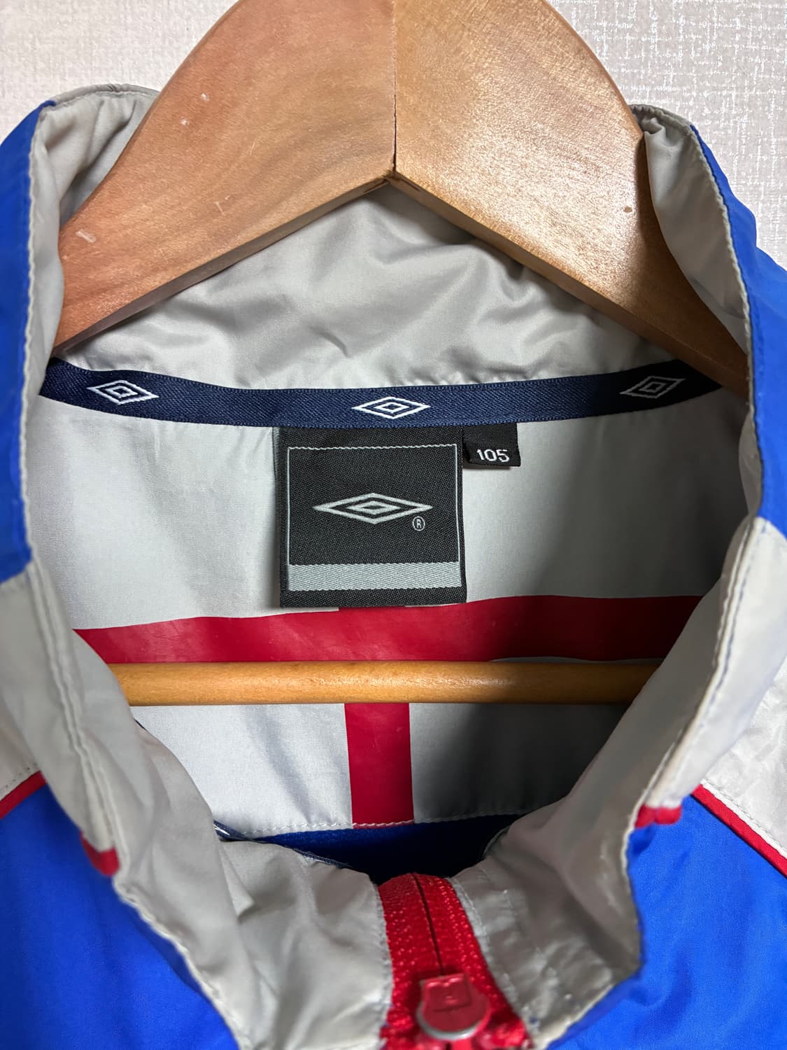 빈티지 엄브로 잉글랜드 국가대표 기모 바람막이 블루 XL 상품이미지3