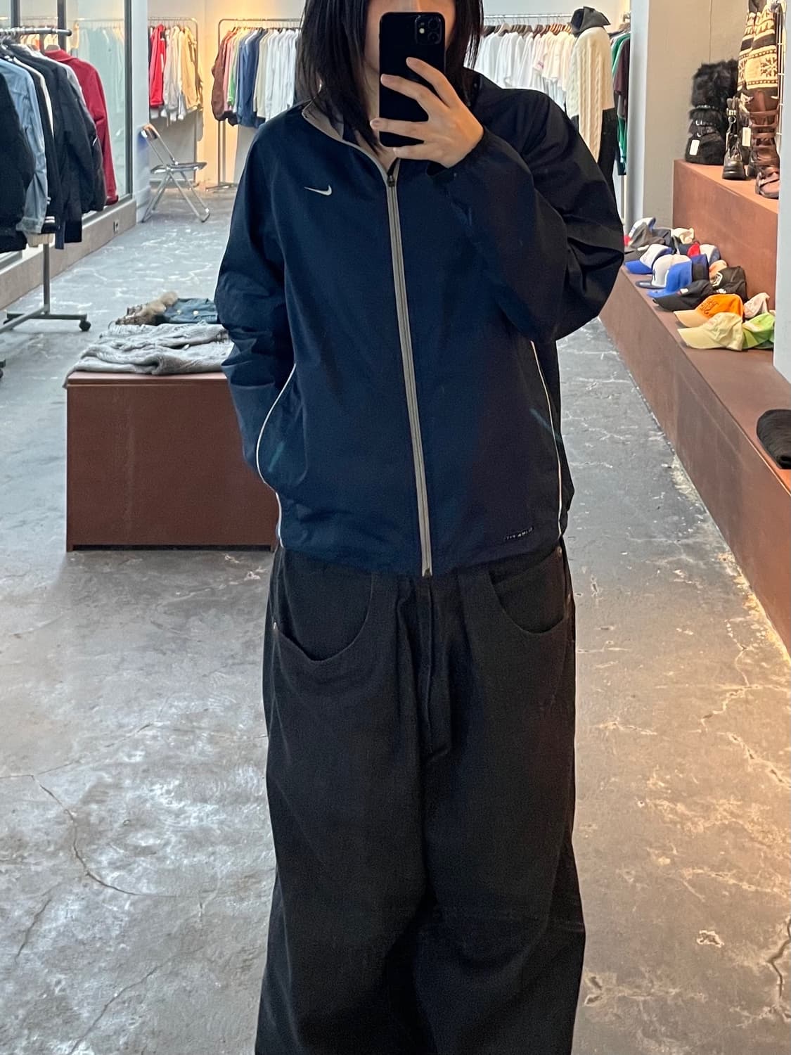 나이키 스우시 네이비 절개라인 바람막이 H889 상품이미지1