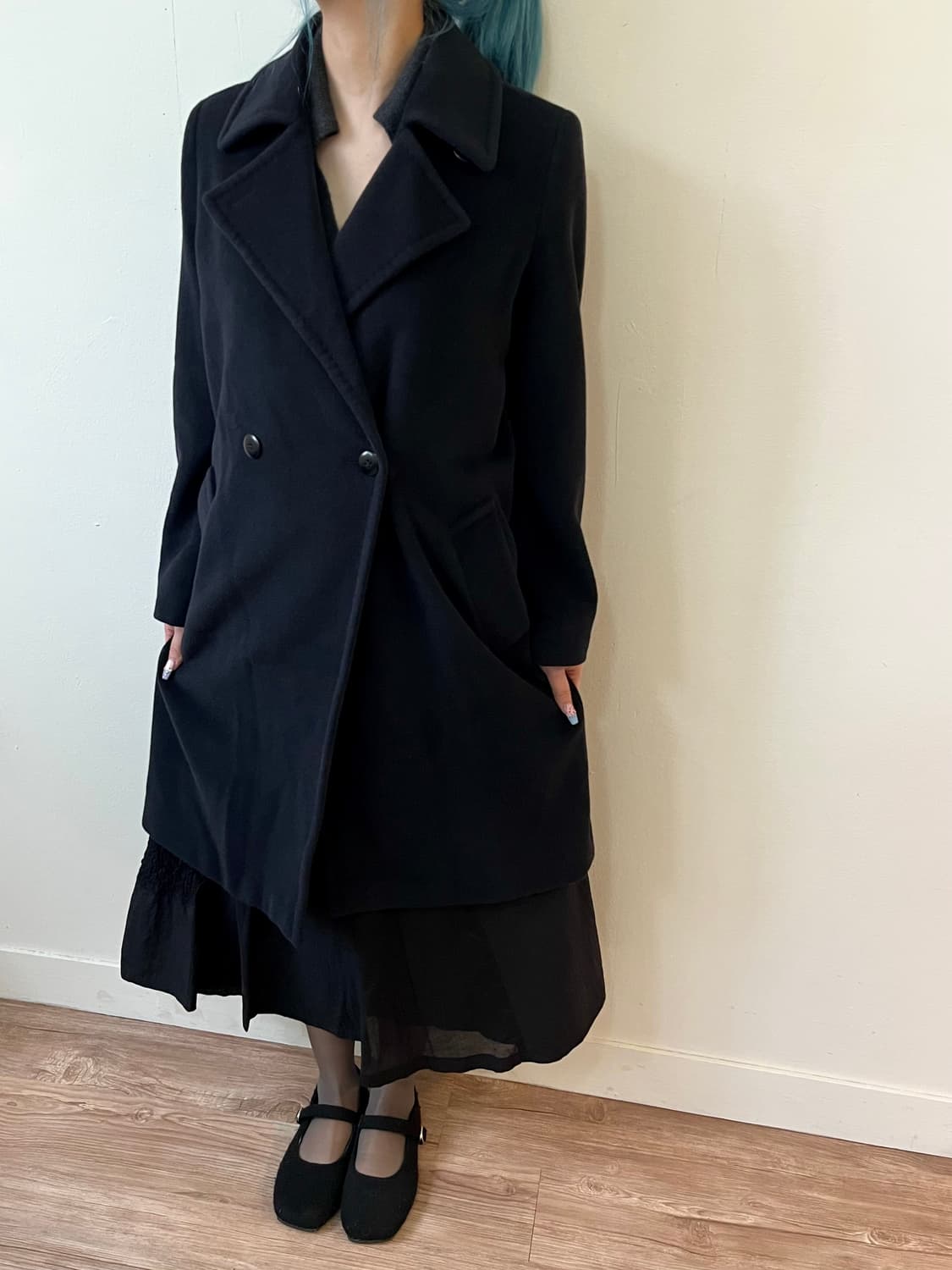 막스마라 앙고라 블랙 코트 상품이미지7