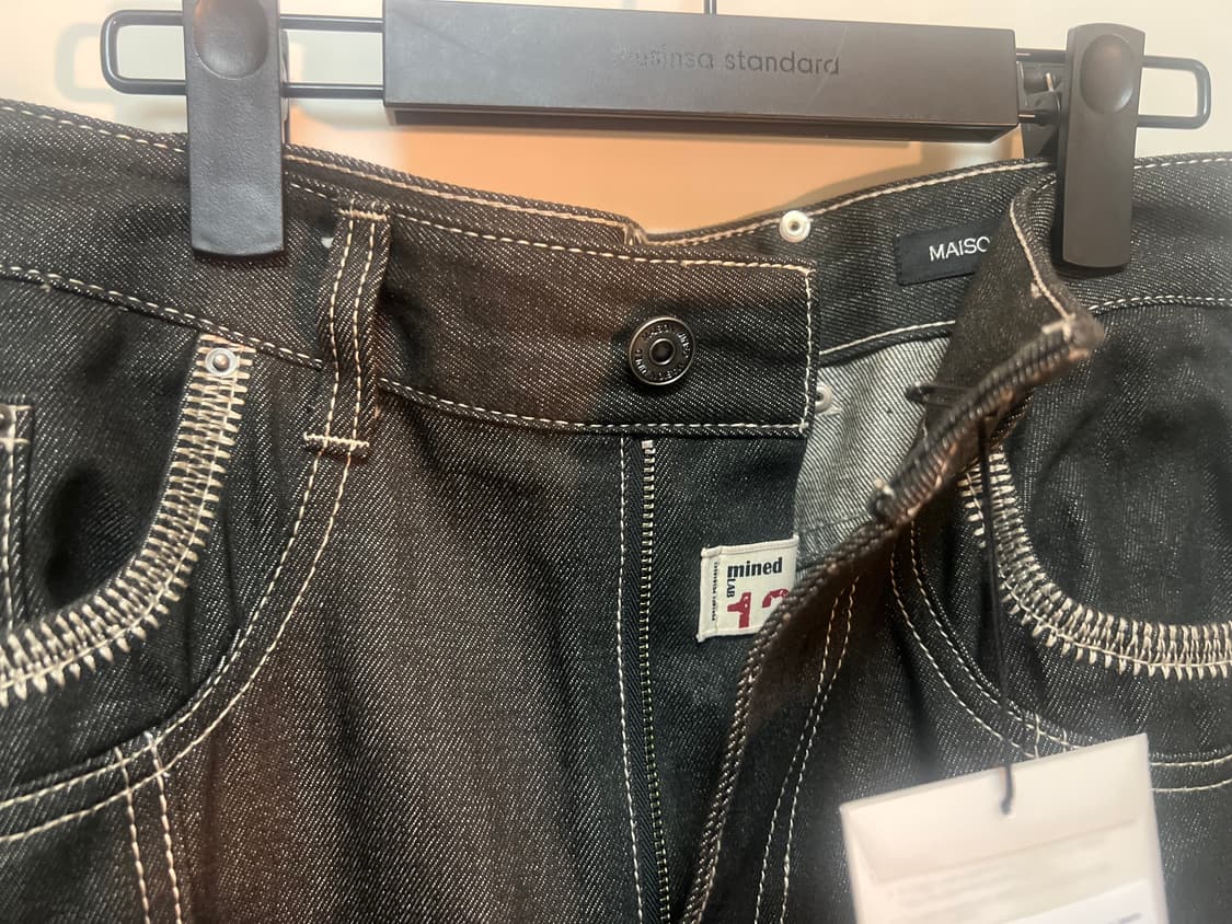 46)메종미네드 바지 OBLIQUE PATCH DENIM PANTS 상품이미지4