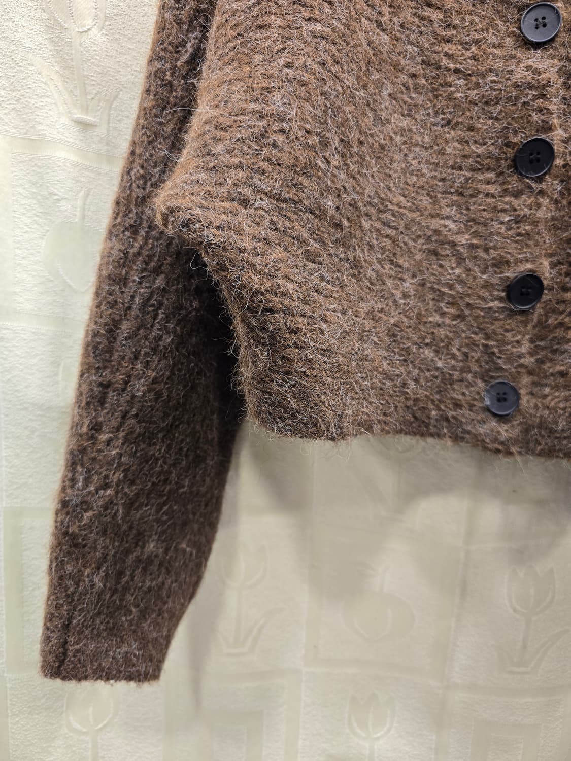 새상품 ) 밸리걸 하이넥 버튼 니트 크롭 가디건 겸 자켓 55~66 상품이미지6