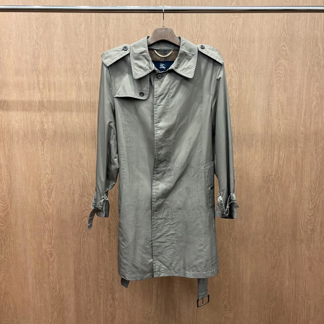 버버리 런던 트렌치 코트 안감 체크 라이닝 소매 허리 벨트 스트랩 브라운 상품이미지2