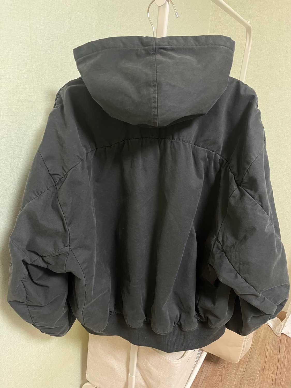 브랜디드 셔링후드봄버 빈티지차콜 M사이즈 상품이미지3