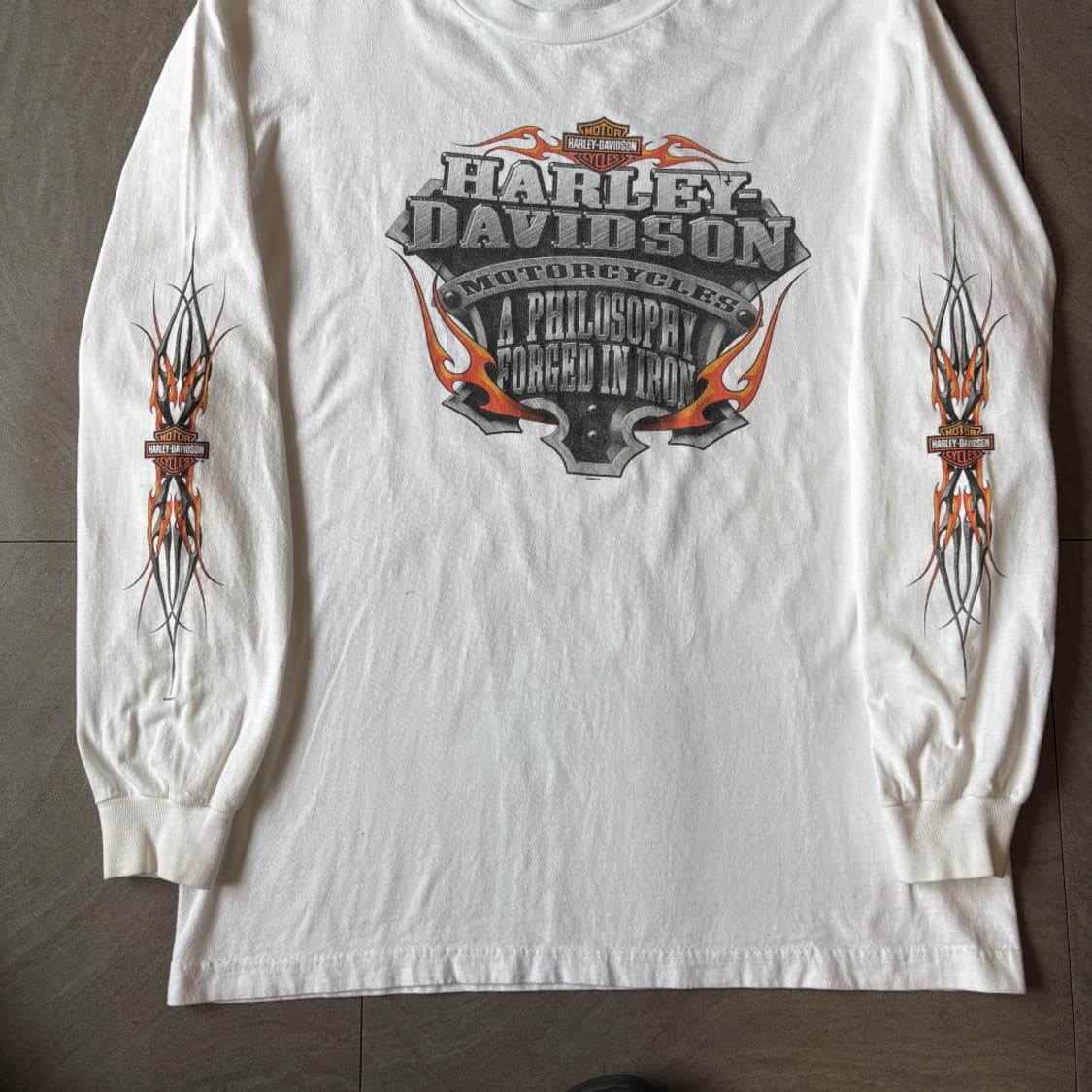 할리데이비슨 미국 생산 화이트 긴팔 티셔츠 상품이미지2